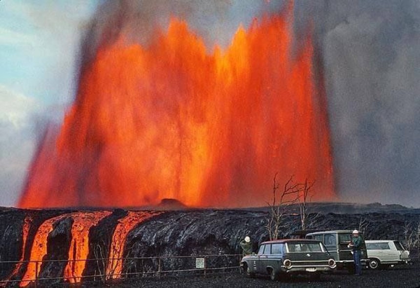 Фонтан з лави на Гаваях 1969: Висота виверження 300 м