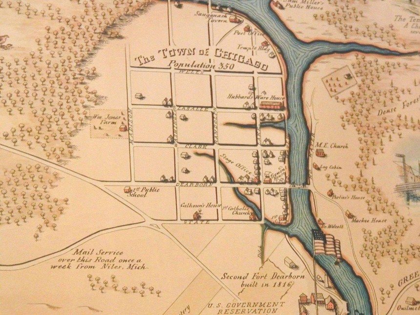 Карта Чикаго 1833 року: історія містечка з 350 жителів